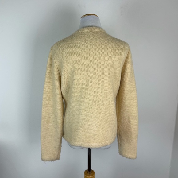 J. Crew Textured Boucle Lady Jacket Cream Gold Button Cardigan Size S - Picture 5 of 9